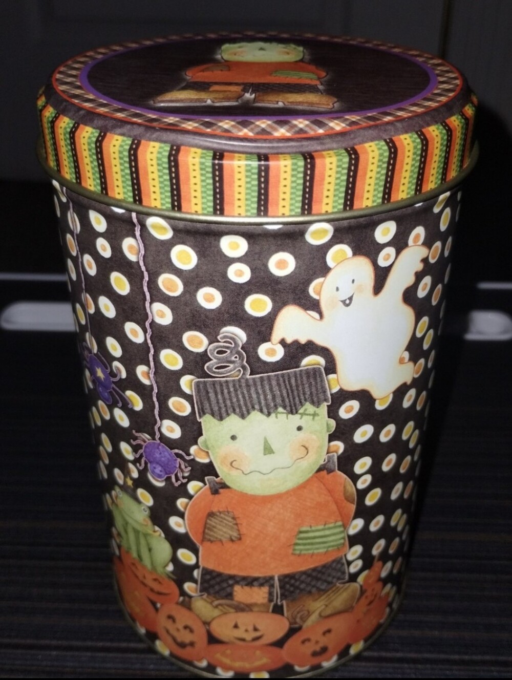 🎃 New Debbie Mumm Halloween Frankenstein Ghost Cookie/Decorative Tin